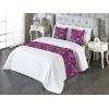 Ambesonne Floral Bed Runner Set, Realistic Painting Print A Million Roses to My Love Valentines Day, Decorative Bedding Scarf and 2 Pillow Shams for Hotels Homes, King, Pale Pink Dark Pink and Ecru(Violet Dark Purple and Coral)