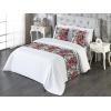 Ambesonne Floral Bed Runner Set, Realistic Painting Print A Million Roses to My Love Valentines Day, Decorative Bedding Scarf and 2 Pillow Shams for Hotels Homes, King, Pale Pink Dark Pink and Ecru(Red Forest Green Coconut)