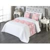 Ambesonne Floral Bed Runner Set, Realistic Painting Print A Million Roses to My Love Valentines Day, Decorative Bedding Scarf and 2 Pillow Shams for Hotels Homes, King, Pale Pink Dark Pink and Ecru(Pale Ruby White)