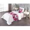 Ambesonne Floral Bed Runner Set, Realistic Painting Print A Million Roses to My Love Valentines Day, Decorative Bedding Scarf and 2 Pillow Shams for Hotels Homes, King, Pale Pink Dark Pink and Ecru(Magenta Army Green White)