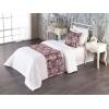 Ambesonne Floral Bed Runner Set, Realistic Painting Print A Million Roses to My Love Valentines Day, Decorative Bedding Scarf and 2 Pillow Shams for Hotels Homes, King, Pale Pink Dark Pink and Ecru(Eggplant Sage Green and Mauve)