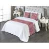 Ambesonne Floral Bed Runner Set, Realistic Painting Print A Million Roses to My Love Valentines Day, Decorative Bedding Scarf and 2 Pillow Shams for Hotels Homes, King, Pale Pink Dark Pink and Ecru(Lavender Salmon and Pink)