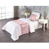 Ambesonne Floral Bed Runner Set, Realistic Painting Print A Million Roses to My Love Valentines Day, Decorative Bedding Scarf and 2 Pillow Shams for Hotels Homes, King, Pale Pink Dark Pink and Ecru(Pale Ruby White)
