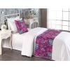 Ambesonne Floral Bed Runner Set, Realistic Painting Print A Million Roses to My Love Valentines Day, Decorative Bedding Scarf and 2 Pillow Shams for Hotels Homes, King, Pale Pink Dark Pink and Ecru(Purple Pink Blue Grey)