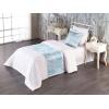 Ambesonne Floral Bed Runner Set, Realistic Painting Print A Million Roses to My Love Valentines Day, Decorative Bedding Scarf and 2 Pillow Shams for Hotels Homes, King, Pale Pink Dark Pink and Ecru(Deep Sky Blue Off White)