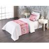 Ambesonne Floral Bed Runner Set, Realistic Painting Print A Million Roses to My Love Valentines Day, Decorative Bedding Scarf and 2 Pillow Shams for Hotels Homes, King, Pale Pink Dark Pink and Ecru(Soft Pink Rose Cream)