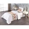 Ambesonne Floral Bed Runner Set, Realistic Painting Print A Million Roses to My Love Valentines Day, Decorative Bedding Scarf and 2 Pillow Shams for Hotels Homes, King, Pale Pink Dark Pink and Ecru(Coral Coral and Pale Grey)