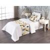 Ambesonne Floral Bed Runner Set, Romantic Concept Art Featuring Rose Flowers Hearts Leaves Valentine, Decorative Bedding Scarf and 2 Pillow Shams for Hotels Homes, Queen, Pastel Pink and Fern Green(Dark Green Mustard Beige)