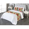 Ambesonne Floral Bed Runner Set, Romantic Concept Art Featuring Rose Flowers Hearts Leaves Valentine, Decorative Bedding Scarf and 2 Pillow Shams for Hotels Homes, Queen, Pastel Pink and Fern Green(Dark Salmon and Apple Green)