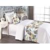 Ambesonne Floral Bed Runner Set, Romantic Concept Art Featuring Rose Flowers Hearts Leaves Valentine, Decorative Bedding Scarf and 2 Pillow Shams for Hotels Homes, Queen, Pastel Pink and Fern Green(Jade Green and Pale Eggplant)