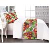 Ambesonne Floral Bed Runner Set, Romantic Concept Art Featuring Rose Flowers Hearts Leaves Valentine, Decorative Bedding Scarf and 2 Pillow Shams for Hotels Homes, Queen, Pastel Pink and Fern Green(Dark Salmon and Apple Green)