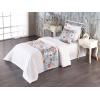 Ambesonne Floral Bed Runner Set, Romantic Concept Art Featuring Rose Flowers Hearts Leaves Valentine, Decorative Bedding Scarf and 2 Pillow Shams for Hotels Homes, Queen, Pastel Pink and Fern Green(Cinnamon Soft Blue Blush)