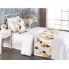 Ambesonne Floral Bed Runner Set, Romantic Concept Art Featuring Rose Flowers Hearts Leaves Valentine, Decorative Bedding Scarf and 2 Pillow Shams for Hotels Homes, Queen, Pastel Pink and Fern Green(Dark Green Mustard Beige)