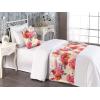 Ambesonne Floral Bed Runner Set, Romantic Concept Art Featuring Rose Flowers Hearts Leaves Valentine, Decorative Bedding Scarf and 2 Pillow Shams for Hotels Homes, Queen, Pastel Pink and Fern Green(Dark Coral and Pale Orange)