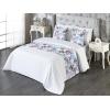 Ambesonne Floral Bed Runner Set, Romantic Concept Art Featuring Rose Flowers Hearts Leaves Valentine, Decorative Bedding Scarf and 2 Pillow Shams for Hotels Homes, Queen, Pastel Pink and Fern Green(Pale Azure Blue Evergreen)