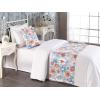 Ambesonne Floral Bed Runner Set, Romantic Concept Art Featuring Rose Flowers Hearts Leaves Valentine, Decorative Bedding Scarf and 2 Pillow Shams for Hotels Homes, Queen, Pastel Pink and Fern Green(Cinnamon Soft Blue Blush)