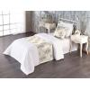 Ambesonne Floral Bed Runner Set, Romantic Concept Art Featuring Rose Flowers Hearts Leaves Valentine, Decorative Bedding Scarf and 2 Pillow Shams for Hotels Homes, Queen, Pastel Pink and Fern Green(Beige Cocoa Soft Blue)