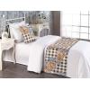 Ambesonne Floral Bed Runner Set, Romantic Concept Art Featuring Rose Flowers Hearts Leaves Valentine, Decorative Bedding Scarf and 2 Pillow Shams for Hotels Homes, Queen, Pastel Pink and Fern Green(Pale Caramel and Slate Blue)