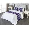 Ambesonne Floral Bed Runner Set, Romantic Concept Art Featuring Rose Flowers Hearts Leaves Valentine, Decorative Bedding Scarf and 2 Pillow Shams for Hotels Homes, Queen, Pastel Pink and Fern Green(Rose Night Blue and Dark Blue)
