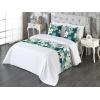 Ambesonne Floral Bed Runner Set, Romantic Concept Art Featuring Rose Flowers Hearts Leaves Valentine, Decorative Bedding Scarf and 2 Pillow Shams for Hotels Homes, Queen, Pastel Pink and Fern Green(White Pale Teal Grey Teal)