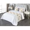 Ambesonne Floral Bed Runner Set, Romantic Concept Art Featuring Rose Flowers Hearts Leaves Valentine, Decorative Bedding Scarf and 2 Pillow Shams for Hotels Homes, Queen, Pastel Pink and Fern Green(Beige Cocoa Soft Blue)