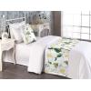 Ambesonne Floral Bed Runner Set, Romantic Concept Art Featuring Rose Flowers Hearts Leaves Valentine, Decorative Bedding Scarf and 2 Pillow Shams for Hotels Homes, Queen, Pastel Pink and Fern Green(Reseda Green and Earth Yellow)