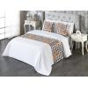 Ambesonne Floral Bed Runner Set, Romantic Concept Art Featuring Rose Flowers Hearts Leaves Valentine, Decorative Bedding Scarf and 2 Pillow Shams for Hotels Homes, Queen, Pastel Pink and Fern Green(Pale Caramel and Slate Blue)