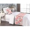 Ambesonne Floral Bed Runner Set, Romantic Concept Art Featuring Rose Flowers Hearts Leaves Valentine, Decorative Bedding Scarf and 2 Pillow Shams for Hotels Homes, Queen, Pastel Pink and Fern Green(Coral Salmon Soft Pink)