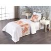 Ambesonne Floral Bed Runner Set, Romantic Concept Art Featuring Rose Flowers Hearts Leaves Valentine, Decorative Bedding Scarf and 2 Pillow Shams for Hotels Homes, Queen, Pastel Pink and Fern Green(White Pale Rust and Cinnamon)