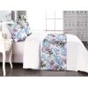 Ambesonne Floral Bed Runner Set, Romantic Concept Art Featuring Rose Flowers Hearts Leaves Valentine, Decorative Bedding Scarf and 2 Pillow Shams for Hotels Homes, Queen, Pastel Pink and Fern Green(Pale Azure Blue Evergreen)