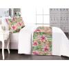 Ambesonne Floral Bed Runner Set, Romantic Concept Art Featuring Rose Flowers Hearts Leaves Valentine, Decorative Bedding Scarf and 2 Pillow Shams for Hotels Homes, Queen, Pastel Pink and Fern Green(Pastel Pink and Olive Green)