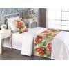 Ambesonne Floral Bed Runner Set, Romantic Concept Art Featuring Rose Flowers Hearts Leaves Valentine, Decorative Bedding Scarf and 2 Pillow Shams for Hotels Homes, Queen, Pastel Pink and Fern Green(Dark Salmon and Apple Green)
