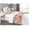 Ambesonne Floral Bed Runner Set, Romantic Concept Art Featuring Rose Flowers Hearts Leaves Valentine, Decorative Bedding Scarf and 2 Pillow Shams for Hotels Homes, Queen, Pastel Pink and Fern Green(Pastel Yellow and Soft Pink)