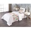 Ambesonne Floral Bed Runner Set, Romantic Concept Art Featuring Rose Flowers Hearts Leaves Valentine, Decorative Bedding Scarf and 2 Pillow Shams for Hotels Homes, Queen, Pastel Pink and Fern Green(Pastel Pink and Fern Green)