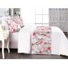 Ambesonne Floral Bed Runner Set, Romantic Concept Art Featuring Rose Flowers Hearts Leaves Valentine, Decorative Bedding Scarf and 2 Pillow Shams for Hotels Homes, Queen, Pastel Pink and Fern Green(Dark Pink and Soft Blue)