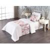 Ambesonne Floral Bed Runner Set, Romantic Concept Art Featuring Rose Flowers Hearts Leaves Valentine, Decorative Bedding Scarf and 2 Pillow Shams for Hotels Homes, Queen, Pastel Pink and Fern Green(Dark Pink and Soft Blue)