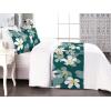 Ambesonne Floral Bed Runner Set, Romantic Concept Art Featuring Rose Flowers Hearts Leaves Valentine, Decorative Bedding Scarf and 2 Pillow Shams for Hotels Homes, Queen, Pastel Pink and Fern Green(White Pale Teal Grey Teal)
