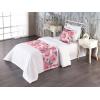 Ambesonne Floral Bed Runner Set, Valentine’s Day Concept Art Pastel Repetitive Roses Pattern Plot, Decorative Bedding Scarf and a Pillow Sham for Hotels Homes, Twin, Dark Pink Blush and White(Dark Pink and Cadet Blue)