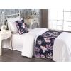 Ambesonne Floral Bed Runner Set, Valentine’s Day Concept Art Pastel Repetitive Roses Pattern Plot, Decorative Bedding Scarf and a Pillow Sham for Hotels Homes, Twin, Dark Pink Blush and White(Navy Blue and Soft Pink)