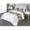 Ambesonne Floral Bed Runner Set, Valentine’s Day Concept Art Pastel Repetitive Roses Pattern Plot, Decorative Bedding Scarf and a Pillow Sham for Hotels Homes, Twin, Dark Pink Blush and White(White Dark Green Almond)