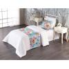 Ambesonne Floral Bed Runner Set, Valentine’s Day Concept Art Pastel Repetitive Roses Pattern Plot, Decorative Bedding Scarf and a Pillow Sham for Hotels Homes, Twin, Dark Pink Blush and White(Pale Blue Soft Pink)