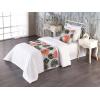 Ambesonne Floral Bed Runner Set, Valentine’s Day Concept Art Pastel Repetitive Roses Pattern Plot, Decorative Bedding Scarf and a Pillow Sham for Hotels Homes, Twin, Dark Pink Blush and White(Salmon Pale Pink and Emerald)