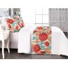 Ambesonne Floral Bed Runner Set, Valentine’s Day Concept Art Pastel Repetitive Roses Pattern Plot, Decorative Bedding Scarf and a Pillow Sham for Hotels Homes, Twin, Dark Pink Blush and White(Dark Salmon and Slate Blue)