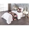 Ambesonne Floral Bed Runner Set, Valentine’s Day Concept Art Pastel Repetitive Roses Pattern Plot, Decorative Bedding Scarf and a Pillow Sham for Hotels Homes, Twin, Dark Pink Blush and White(Pink Laurel Green Black)