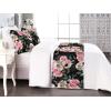 Ambesonne Floral Bed Runner Set, Valentine’s Day Concept Art Pastel Repetitive Roses Pattern Plot, Decorative Bedding Scarf and a Pillow Sham for Hotels Homes, Twin, Dark Pink Blush and White(Pink Laurel Green and Black)