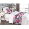 Ambesonne Floral Bed Runner Set, Valentine’s Day Concept Art Pastel Repetitive Roses Pattern Plot, Decorative Bedding Scarf and a Pillow Sham for Hotels Homes, Twin, Dark Pink Blush and White(Raspberry Laurel Green)