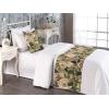 Ambesonne Floral Bed Runner Set, Valentine’s Day Concept Art Pastel Repetitive Roses Pattern Plot, Decorative Bedding Scarf and a Pillow Sham for Hotels Homes, Twin, Dark Pink Blush and White(Pale Rose Laurel Green)