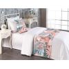 Ambesonne Floral Bed Runner Set, Valentine’s Day Concept Art Pastel Repetitive Roses Pattern Plot, Decorative Bedding Scarf and a Pillow Sham for Hotels Homes, Twin, Dark Pink Blush and White(Coral Dark Cadet Blue)