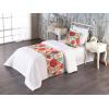 Ambesonne Floral Bed Runner Set, Valentine’s Day Concept Art Pastel Repetitive Roses Pattern Plot, Decorative Bedding Scarf and a Pillow Sham for Hotels Homes, Twin, Dark Pink Blush and White(Dark Salmon and Slate Blue)