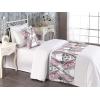 Ambesonne Floral Bed Runner Set, Valentine’s Day Concept Art Pastel Repetitive Roses Pattern Plot, Decorative Bedding Scarf and a Pillow Sham for Hotels Homes, Twin, Dark Pink Blush and White(Blush White and Charcoal Grey)